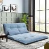 Oris Fur. Sofa Bed Adjustable Folding Futon Sofa Leisure Sofa Bed with Two Pillows RT