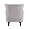 Armchair Modern Accent Sofa Chair with Linen surface,Leisure Chair with solid wood feet for living room bedroom Studio,White