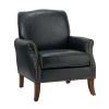 Jonathas Vegan Leather Armchair-NAVY