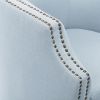 Ayden Sky Blue Swivel Barrel Chair