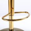 Orange velvet bar chair, pure gold plated, unique design,360 degree rotation, adjustable height,Suitable for dinning room and bar,set of 2