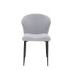 Dining Chairs set of 2, Upholstered Side Chairs, Adjustable Kitchen Chairs Accent Chair Cushion Upholstered Seat with Metal Legs for Living Room Grey