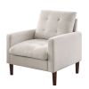 [Video] Welike Modern Fabric Single Sofa Chair, Living room chair, Comfortable Armchair with Solid Wood Legs, Tufted Chair for Reading or Lounging