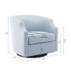 Isabelle Sky Blue Swivel Glider Barrel Chair