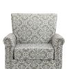 Mid-Century Modern Accent Chair, Linen Armchair w/Tufted Back/Wood Legs, Upholstered Lounge Arm Chair Single Sofa for Living Room Bedroom, Grey
