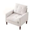 [Video] Welike Modern Fabric Single Sofa Chair, Living room chair, Comfortable Armchair with Solid Wood Legs, Tufted Chair for Reading or Lounging