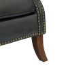 Jonathas Vegan Leather Armchair-NAVY