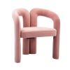 COOLMORE Contemporary Designed Fabric Upholstered Accent/Dining Chair /Barrel Side Chairs Kitchen Armchair for Living Room set of 2