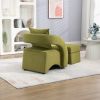 House hold Accent Chair with Ottoman, Mid Century Modern Barrel Chair Upholstered Club Tub Round Arms Chair for Living Room