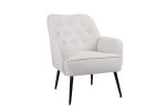 Modern Mid Century Chair velvet Sherpa Armchair for Living Room Bedroom Office Easy Assemble(Beige)