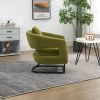 COOLMORE Upholstered Tufted Living Room Chair Textured velvet Fabric Accent Chair with Metal Stand