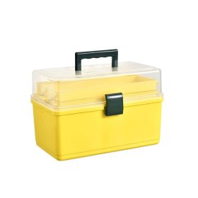 Multi-layer Foldable Portable Pill Box (Option: Mango Yellow-Big Mac Thickened)